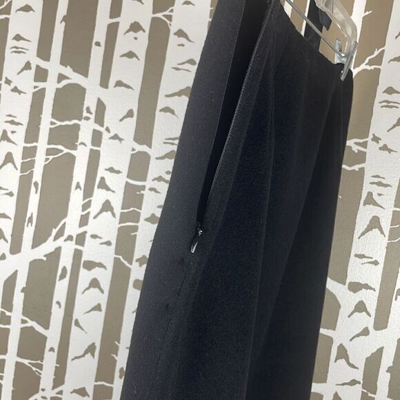 Ellen Tracy Fringe Trim Wool Felt Pencil Skirt 12 Black - Picture 3 of 8